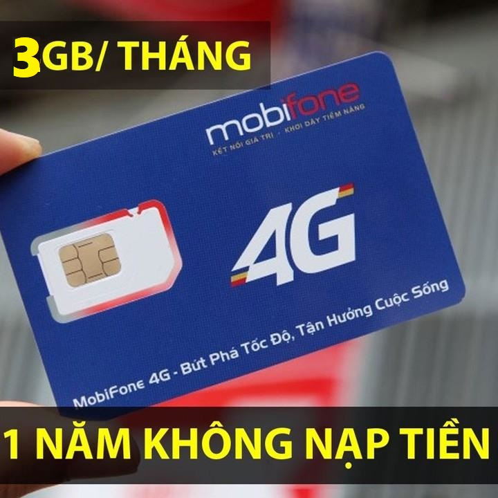Sim MDT255A Mobi Tặng 3Gb/Tháng x 12 Tháng Không Cần Nạp - Sim Trọn Gói 1 Năm - Mua 1 Lần