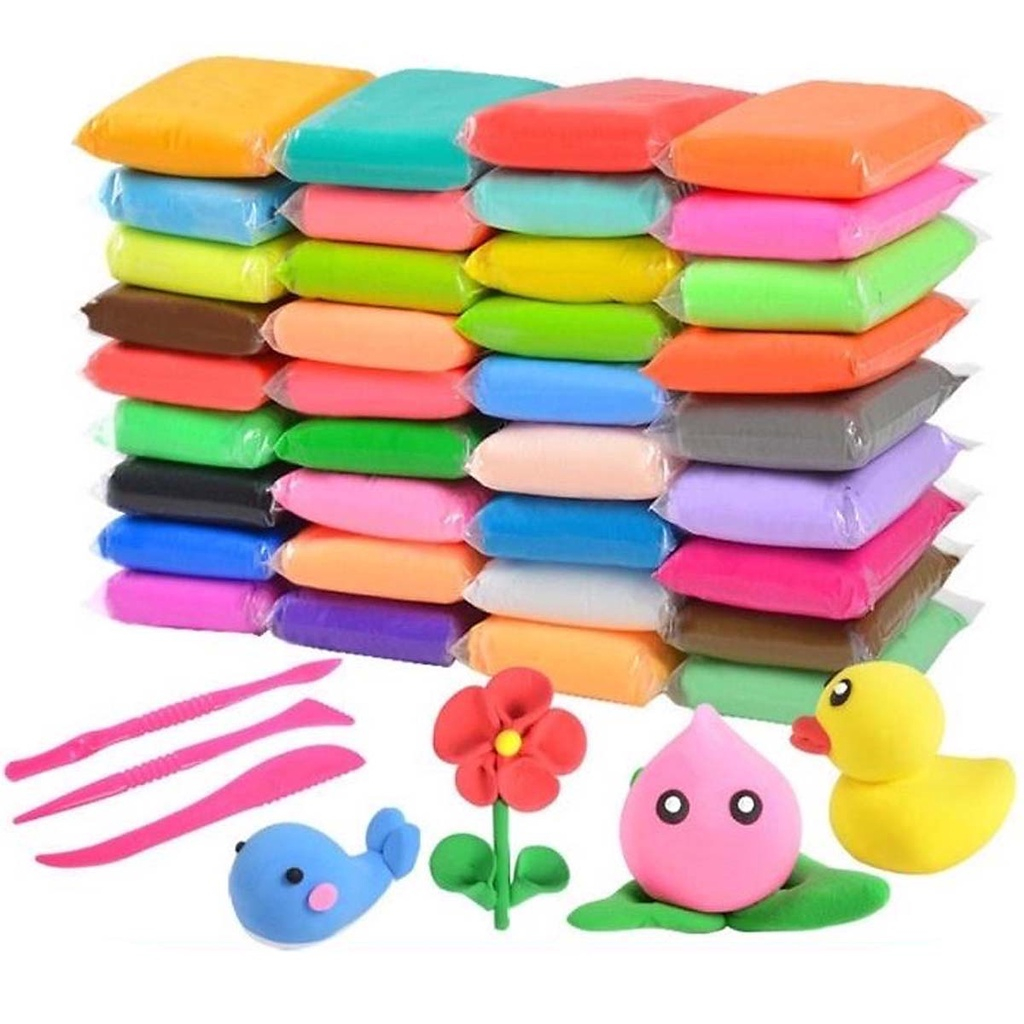 Combo đất sét tự khô Nhật 12/36 màu ANDY'S KIDS an toàn nặn hình cao cấp siêu nhẹ dành cho bé làm butter slime trang trí