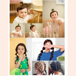 Dây chun buộc tóc nhiều màu sắc, sợi nhỏ, co dãn tốt phù hợp tạo kiểu cho bé, túi đựng zip đáng yêu có thể làm quà tặng