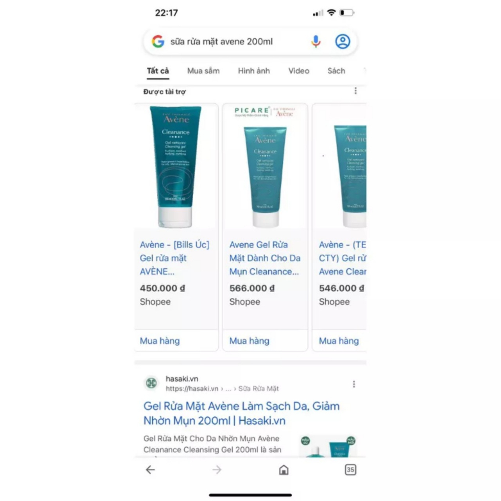 SỮA RỬA MẶT AVENE CHO DA DẦU MỤN .