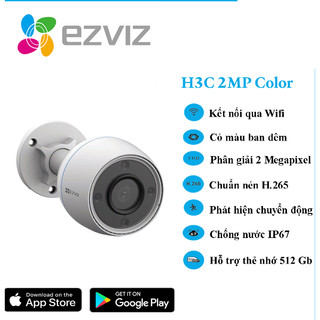 Camera có màu wifi ngoài trời ezviz h3c 2mp color