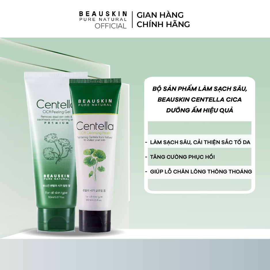 Bộ Sản Phẩm Làm Sạch Sâu, Dưỡng Ẩm Hiệu Quả BEAUSKIN Centella Cica