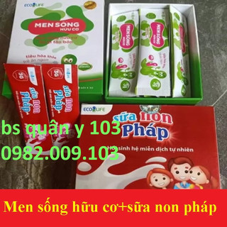 Bộ đôi men sống hữu cơ và sữa non pháp ecolife (hộp 30 gói) hỗ trợ bé ăn ngon,tiêu hoá tốt,miễn dịch khoẻ mạnh