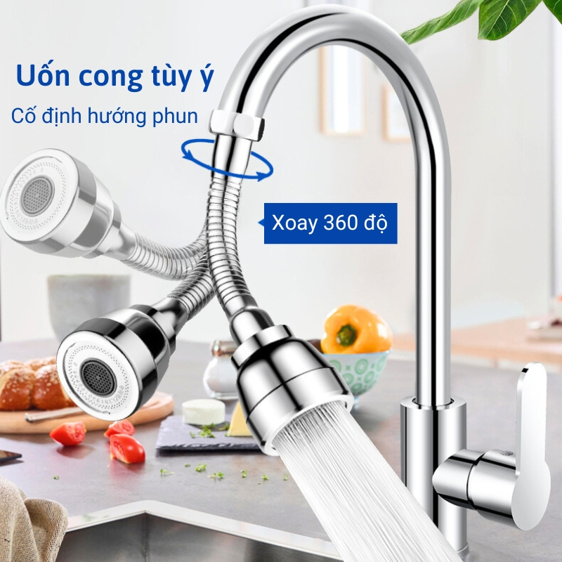 Đầu vòi rửa bát tăng áp xoay 360 độ Suninlife bảo hành 1 năm