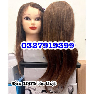 ✅freeship✅ Đầu canh học làm tóc 100% tóc thật MX04( tẩy,nhuộm,uốn,duỗi,bấm...)