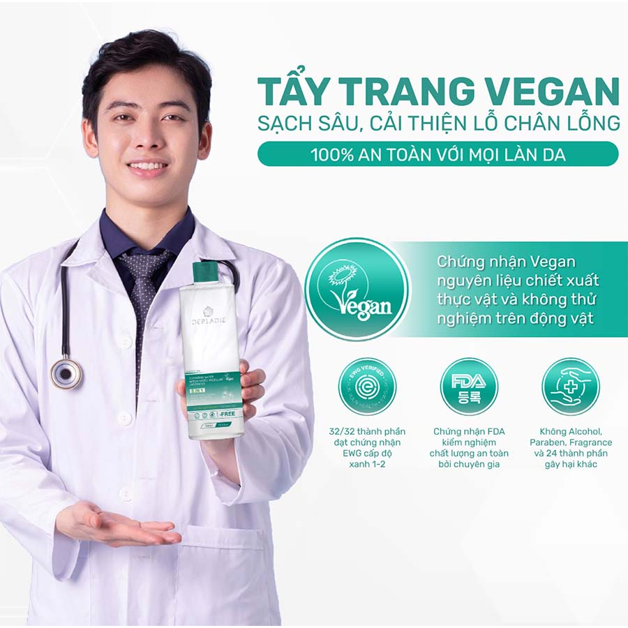 [50ml] Tẩy Trang Vegan Derladie 50ml, Toner Derladie Natural Witch Hazel 50ml