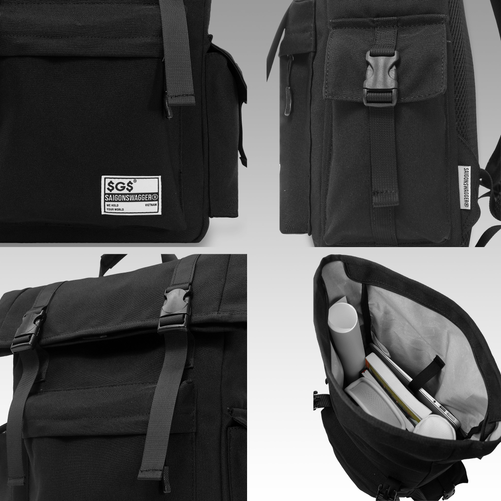 COMBO TIẾT KIỆM Balo Fold Backpack và Bóp Viết Tam Giác SAIGONSWAGGER® tiện lợi đi học, đi du lịch