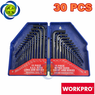 Bộ lục giác 30 chi tiết workpro wp222018 hệ mét và inch