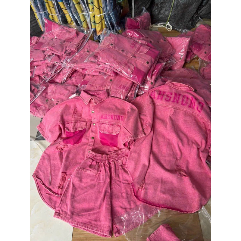 Sét Kaki Nữ Áo Phối Túi + Quần Sooc Free Sie Dưới 65kg