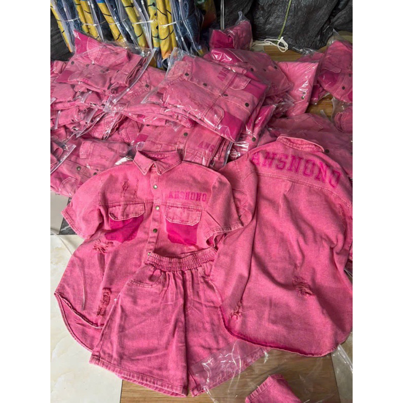 Sét Kaki Nữ Áo Phối Túi + Quần Sooc Free Sie Dưới 65kg