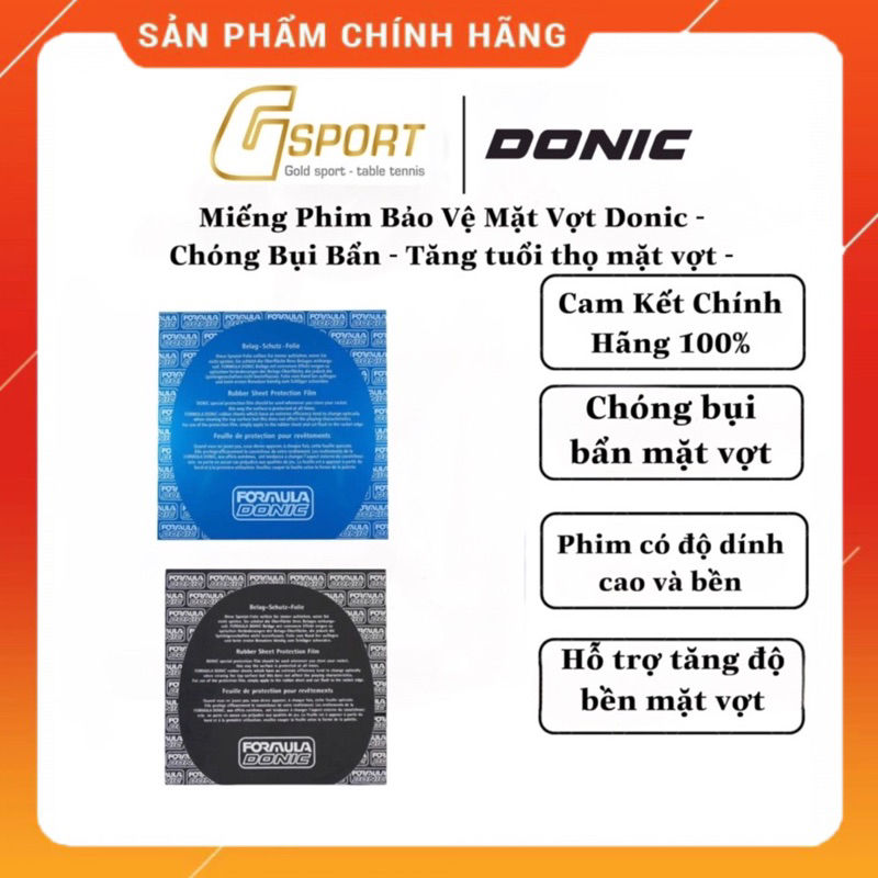 Miếng Phim Dán Bảo Vệ Mặt Vợt Donic Cao Cấp - Miếng Phim Chóng Bụi Bẩn Mặt Vợt - Phim Có Độ Dính