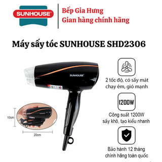 Máy sấy tóc sunhouse shd2306 đen-1200w - hàng chính hãng