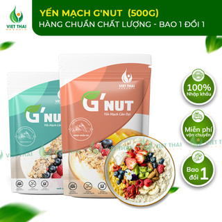 Yến mạch G'Nut Tươi Hữu Cơ Nguyên Chất Cán Vỡ Cán Dẹp Ăn Kiêng Eatclean Giảm Cân Gói 500g (Việt Thái Organic)