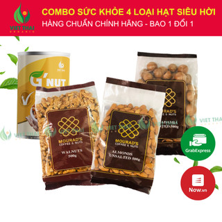 [COMBO DINH DƯỠNG] cho sức khoẻ 4 món: Hạnh nhân Úc - Macca Úc - Óc chó Úc - Hạt điều G'Nut Việt Thái Organic