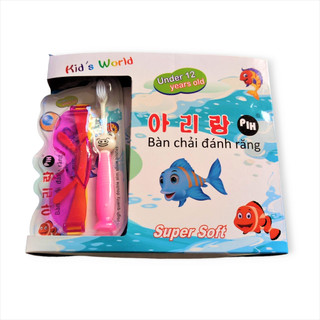 (6 cây) Bàn chải đánh răng trẻ em kèm đồ chơi