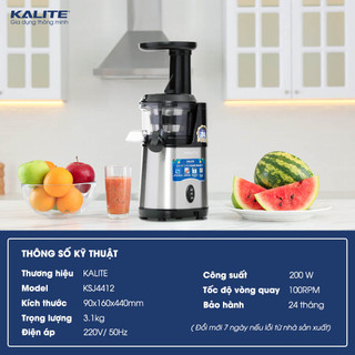Máy ép chậm Kalite KSJ4412 ép kiệt bã - Chính Hãng - Bảo Hành 24 Tháng Toàn Quốc