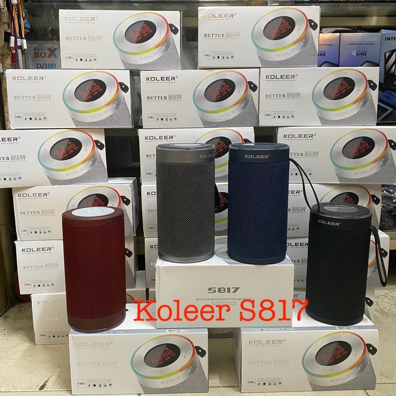 Loa Bluetooth Koleer S817 hiệu ứng đèn LED dáng trụ tròn