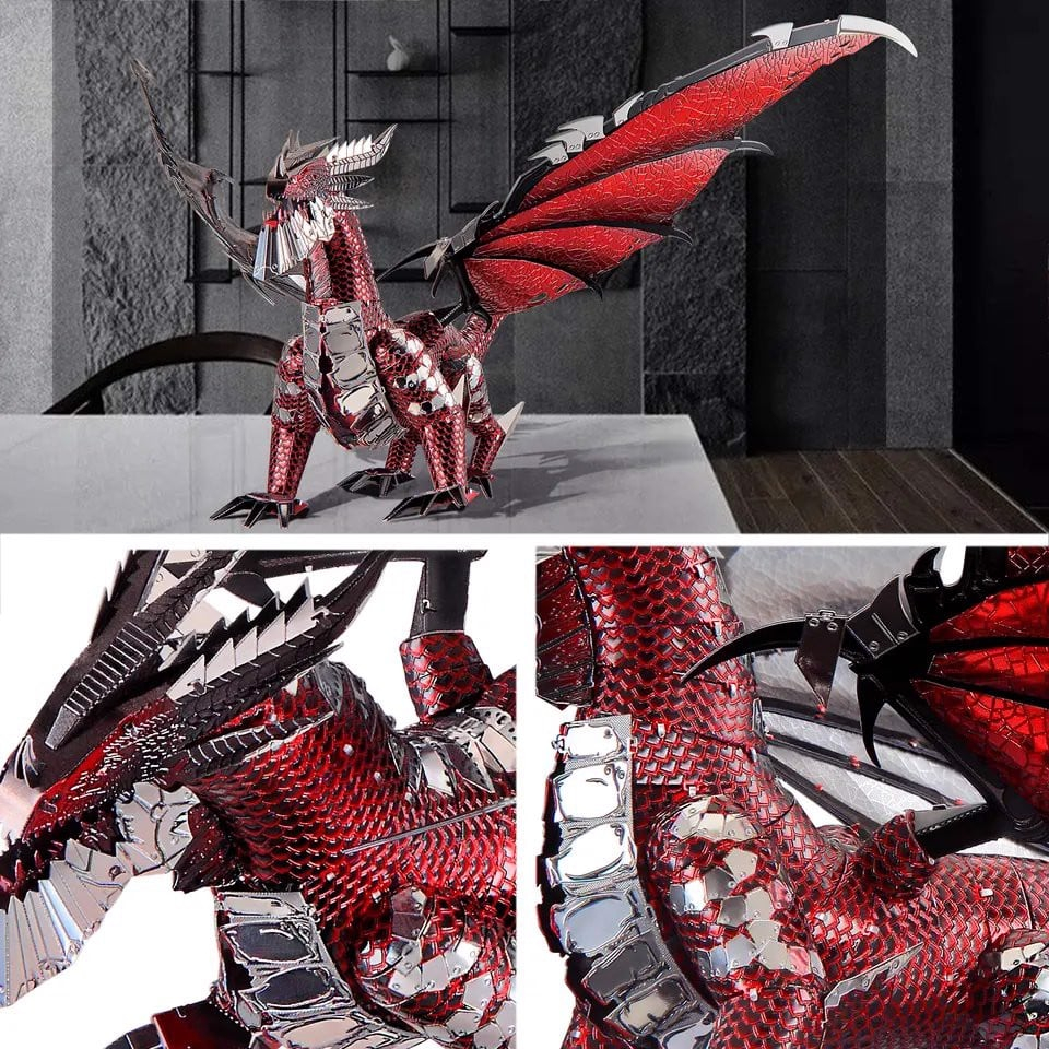 Mô Hình Kim Loại Lắp Ráp 3D Piececool Rồng Đen The Black Dragon [chưa ráp]