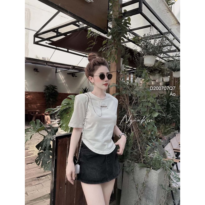 Áo thun croptop tay con phối xích 1 bên cá tính VIENS STORE
