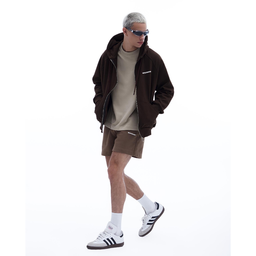 Áo HOODIE ZIPPER RAGLAN BASIC -MÀU NÂU ĐẬM in nổi cao thành - Nỉ cua CVC 440GSM dày dặn -CHÍNH HÃNG