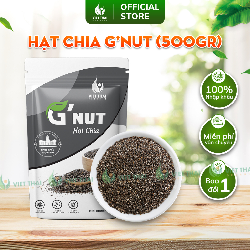 Hạt Chia G'Nut Hữu Cơ Chất Lượng Gói 500g Việt Thái Organic