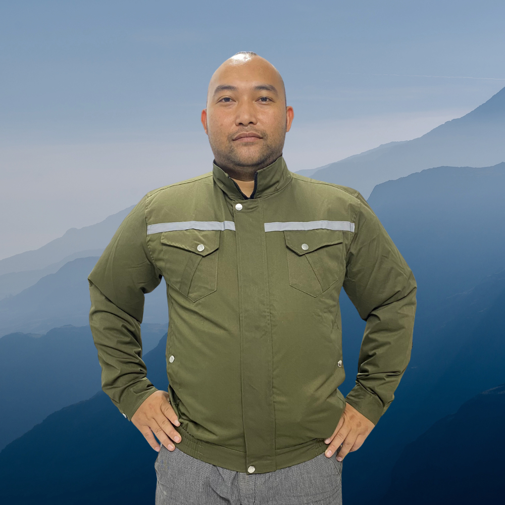 Áo điều hòa màu xám ghi  Pin japan 32000 mah quạt 12v chạy được 10-14 tiếng liên tục