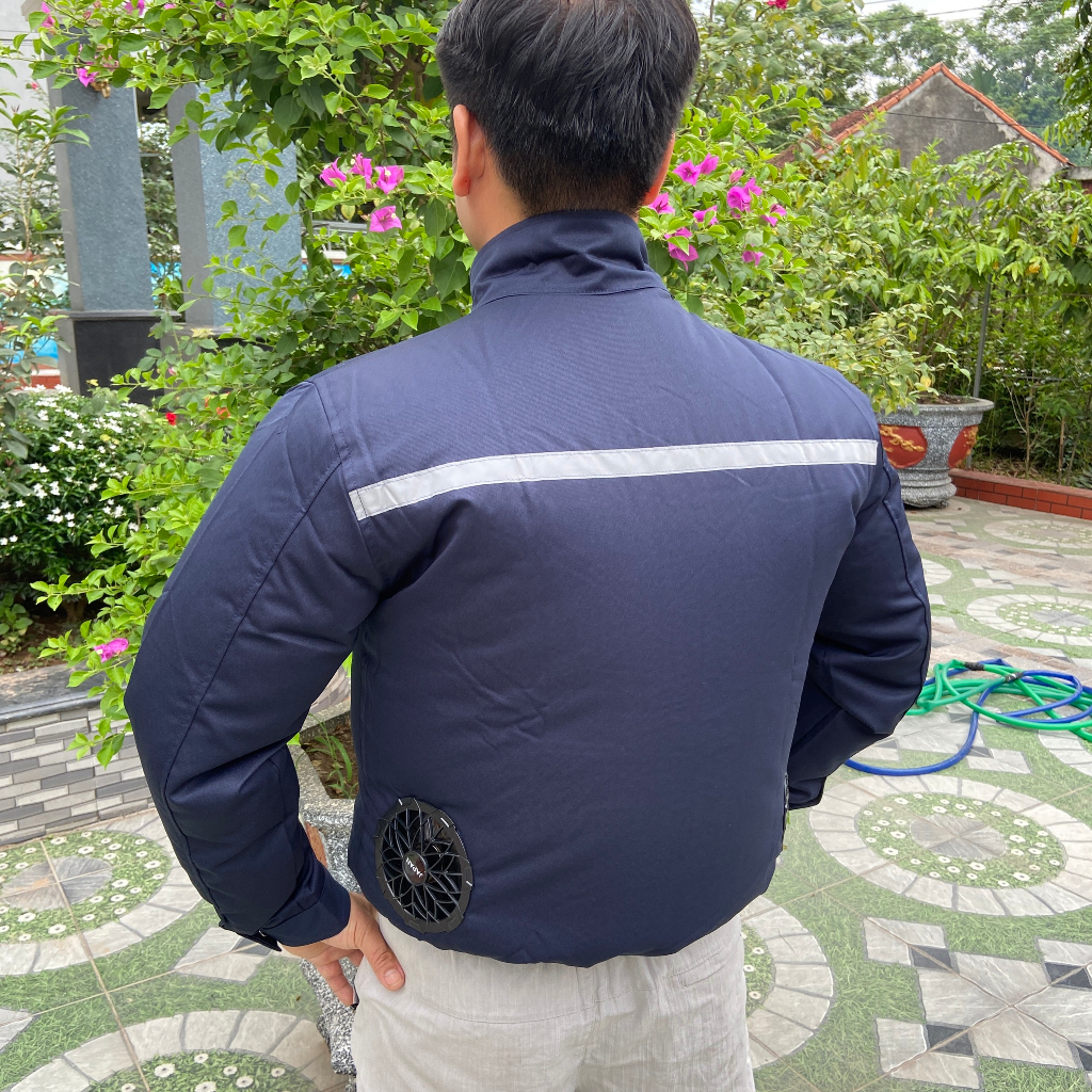 Áo điều hòa màu xám ghi  Pin japan 32000 mah quạt 12v chạy được 10-14 tiếng liên tục