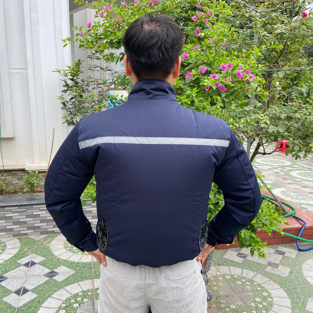 Áo điều hòa màu xám ghi  Pin japan 32000 mah quạt 12v chạy được 10-14 tiếng liên tục