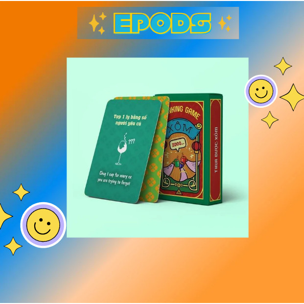 Bộ bài drinking game Xôm ver 2 bộ bài uống chơi nhóm tụ tập cuối tuần, đi du lịch cực vui 52 lá