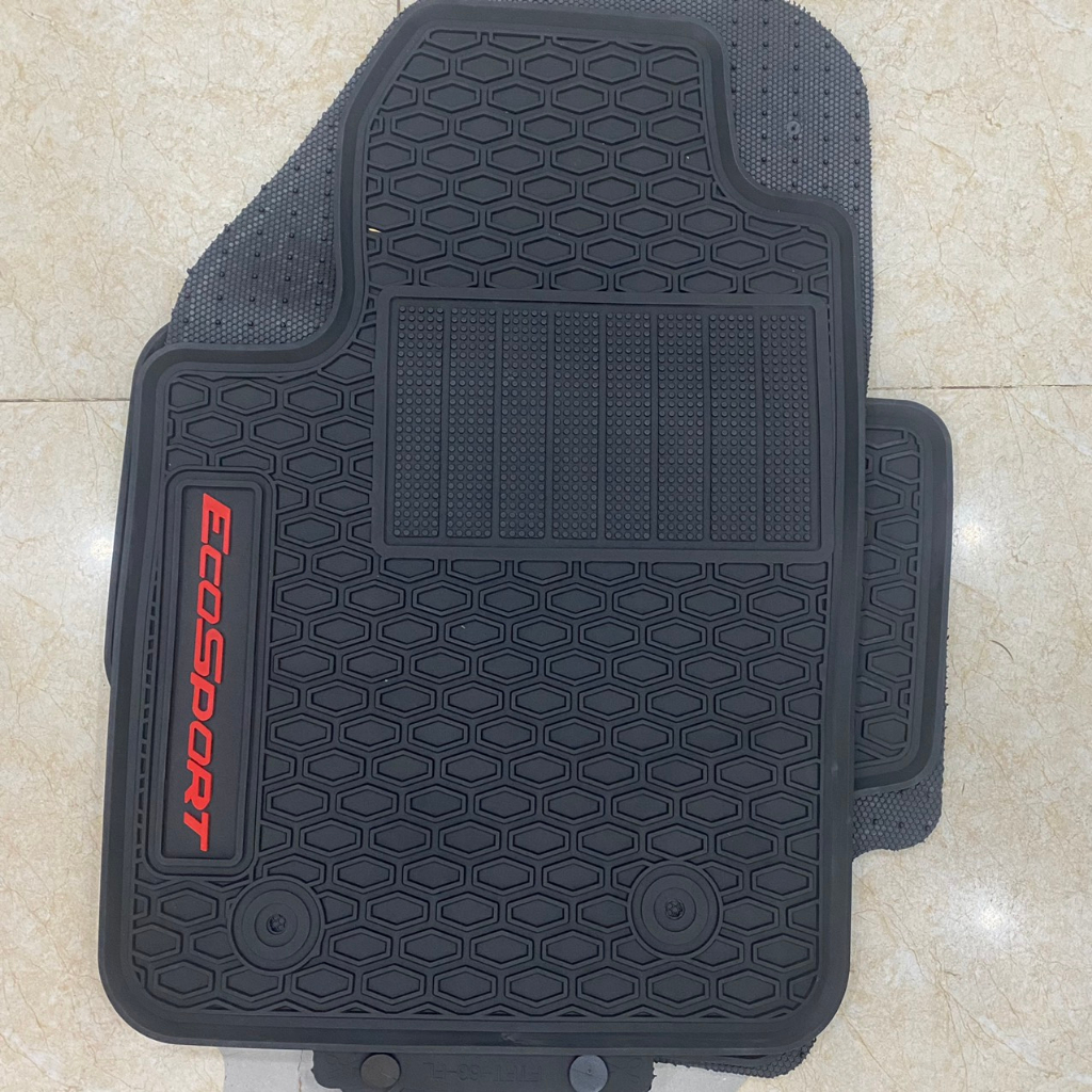 Lót sàn cao su đúc cho xe Ford Ecosport 2014-2022 màu đen chỉ đỏ