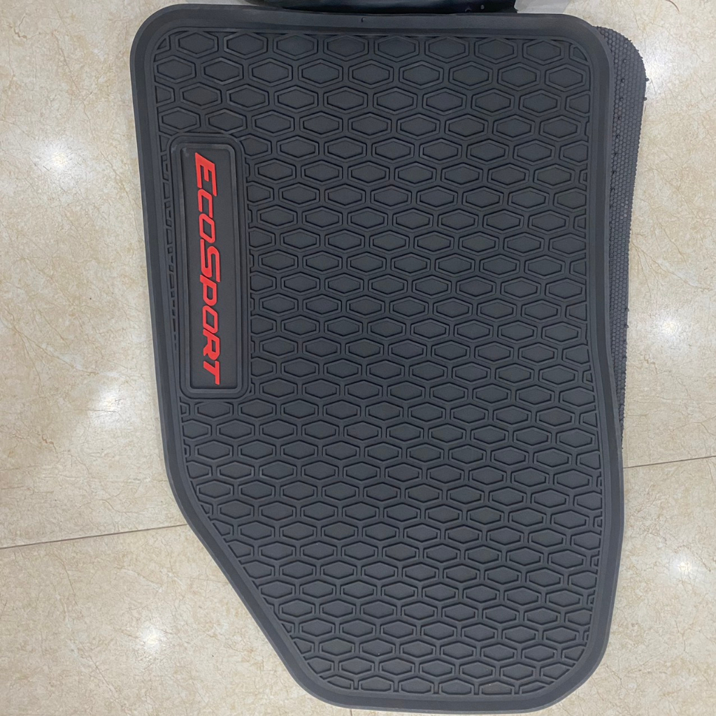 Lót sàn cao su đúc cho xe Ford Ecosport 2014-2022 màu đen chỉ đỏ
