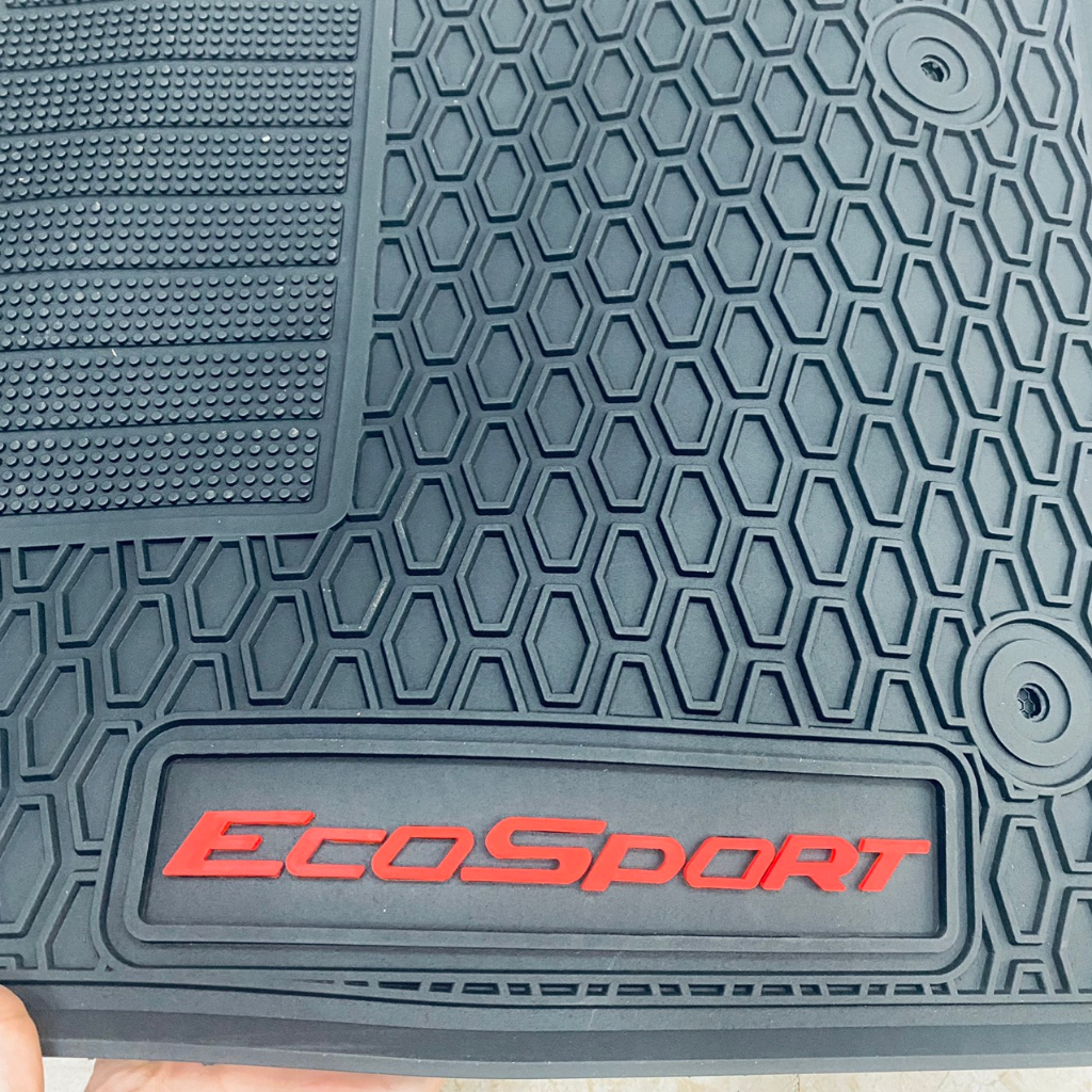 Lót sàn cao su đúc cho xe Ford Ecosport 2014-2022 màu đen chỉ đỏ