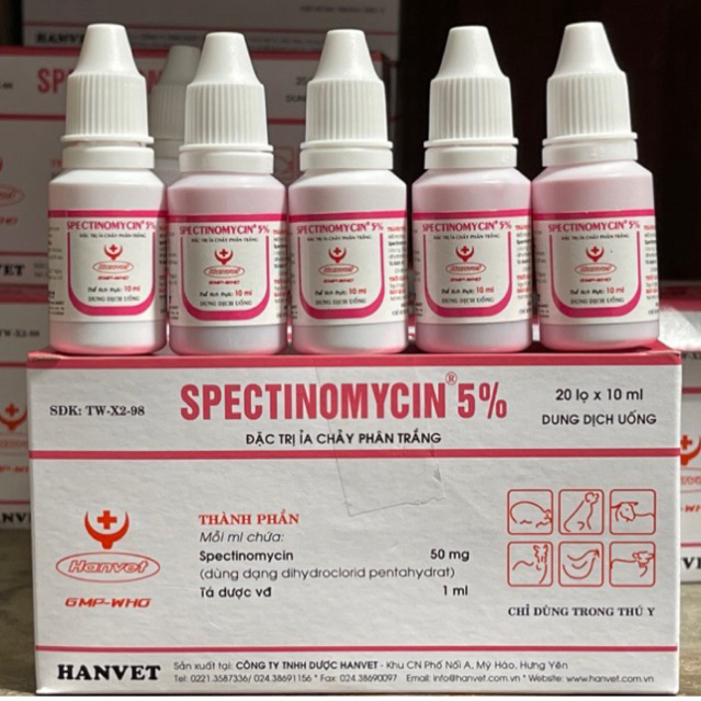 Đặc tri tiêu chảy chó mèo Spectinomycin 5% 10ml siro ngọt