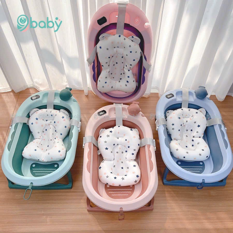 CHẬU TẮM GẤP GỌN CAO CẤP KÈM NHIỆT KẾ 9BABY, HOLLA , dautasyhopo18