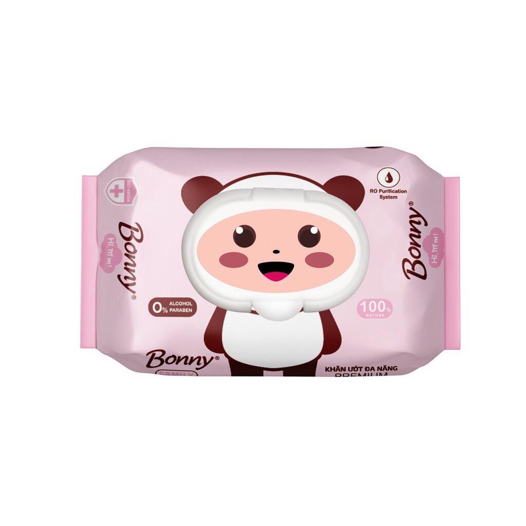 Combo 3 gói Khăn ướt Bonny mềm mại và an toàn cho da của bé, bịch 80 khăn hàng Việt Nam