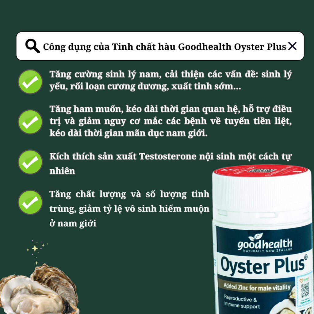 Tinh chất hàu Goodhealth Oyster plus_Tăng cường sinh lực_01 hộp