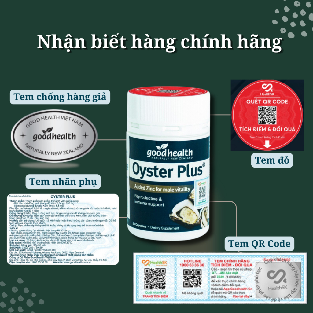 Tinh chất hàu Goodhealth Oyster plus_Tăng cường sinh lực_01 hộp