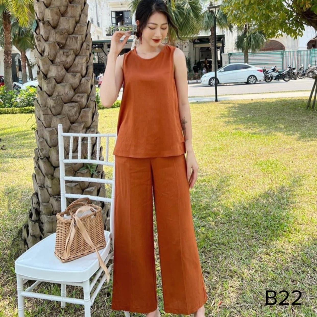 Bộ Sát Nách Nữ,Chất Liệu Đũi Tơ Xước Mềm Mại Thoáng Mát không Nhăn Không Phai Màu,Size 40-75kg - V25.