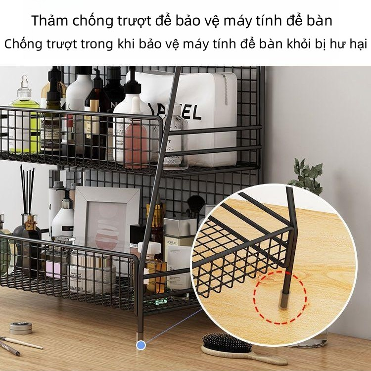 Giá đựng mỹ phẩm bằng kim loại, đèn sao miễn phí