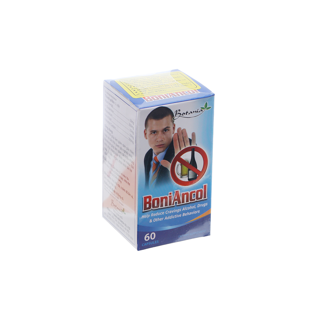 BoniAncol hỗ trợ cai rượu, giải rượu, bảo vệ gan chai 60 viên