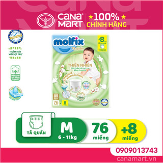 Tã quần thiên nhiên molfix ultra m76/l68/xl62/xxl56