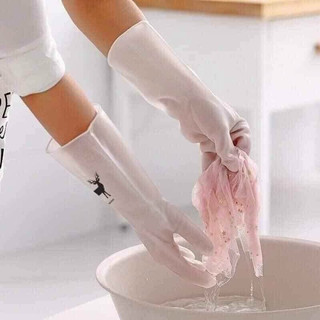 Găng tay siêu dai hình con hươu, bao tay rửa bát hình hươu