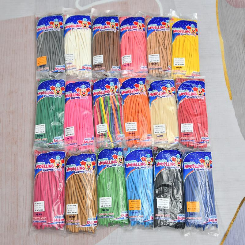 Set 10 bóng bay giun dài tạo hình nghệ thuật, bóng dài nặn hình nghệ thuật