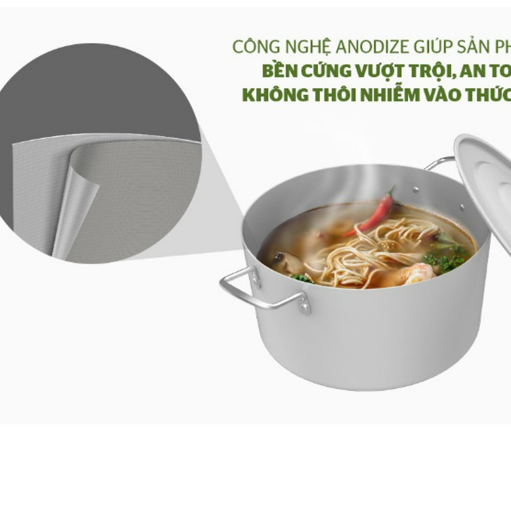 Nồi lẻ anod Sunhouse SHG2716-32SA size từ 16 đến 32cm - Hàng chính hãng