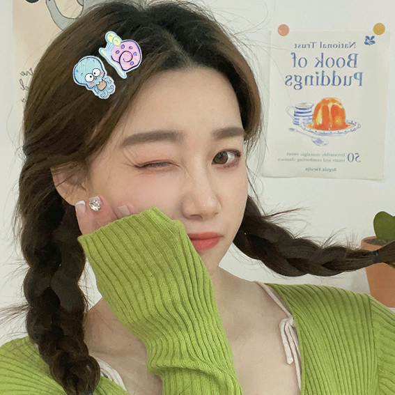 🍒🍒CHERRYKOKO Kẹp Tóc Hình Spongebob Bằng Acrylic Xinh Xắn Cho Nữ