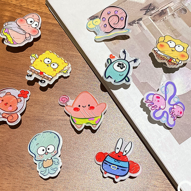 🍒🍒CHERRYKOKO Kẹp Tóc Hình Spongebob Bằng Acrylic Xinh Xắn Cho Nữ