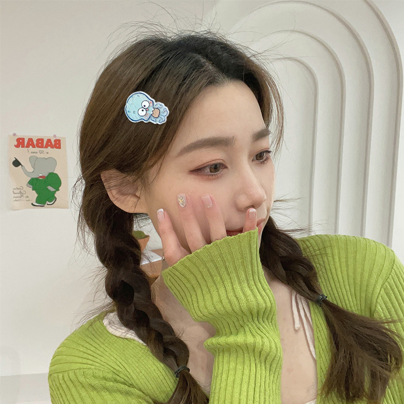 🍒🍒CHERRYKOKO Kẹp Tóc Hình Spongebob Bằng Acrylic Xinh Xắn Cho Nữ