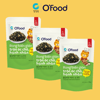 Combo 3 gói rong biển trộn cơm Ofood ngon tiện lợi, rong biển giòn trộn óc chó, hạnh nhân trộn cơm, cháo cho bé gói 30g