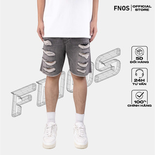 Quần short jeans nam fnos streetwear ripped denim shorts sj5 - local brand chính hãng