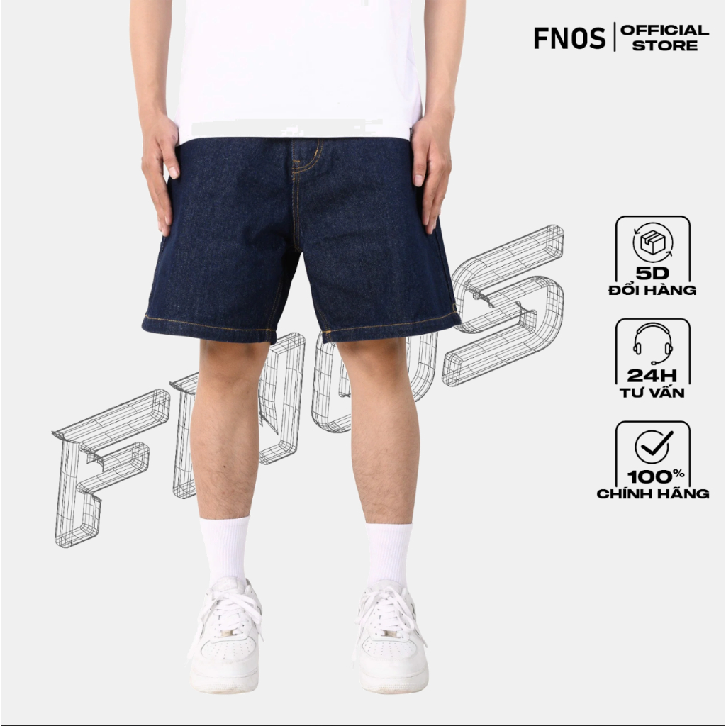 Quần Short Jeans Nam FNOS Streetwear WIDE FIT DENIM SHORTS SJ18 - Local Brand Chính Hãng